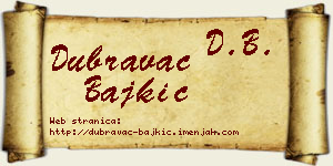 Dubravac Bajkić vizit kartica